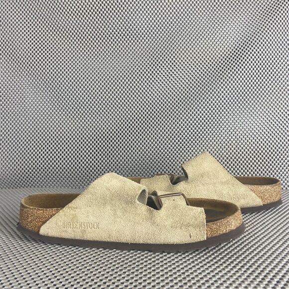 Birkenstock Arizona Sandals 38 L7 M5 Taupe Adjustable Strap Made In Germany - Picture 5 of 11